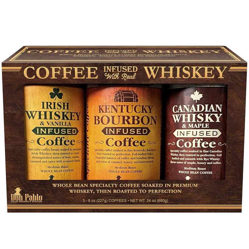 Whiskey Infused Coffee Gift Set - Whole Bean Sampler