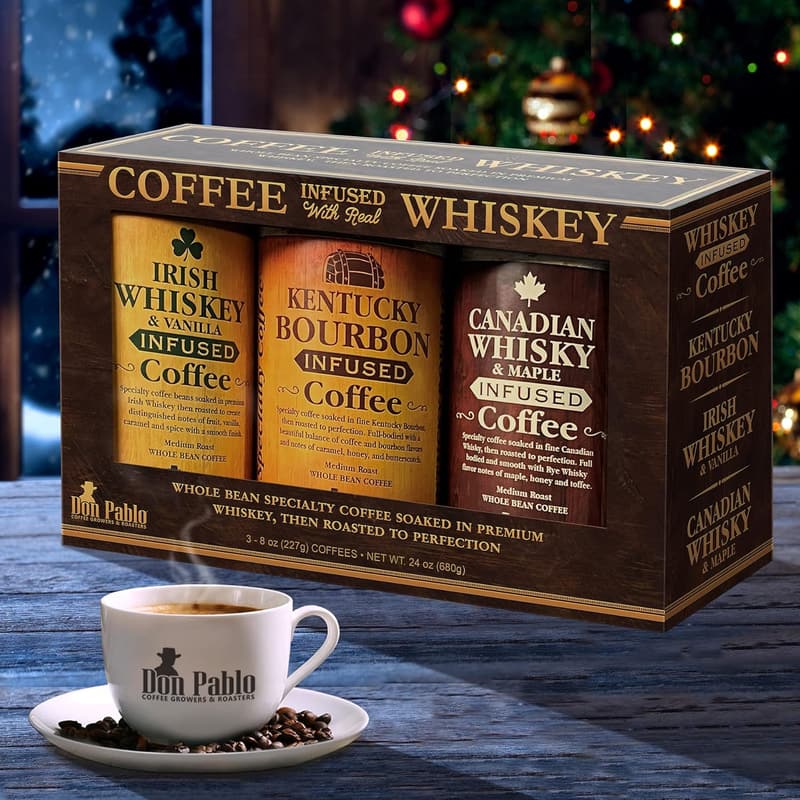 Whiskey Infused Coffee Gift Set - Whole Bean Sampler