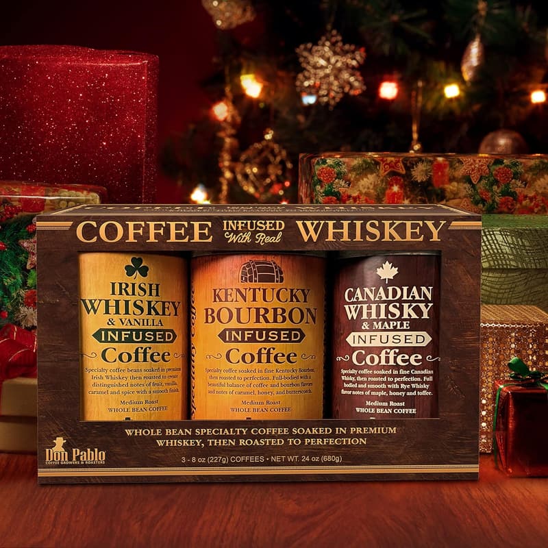 Whiskey Infused Coffee Gift Set - Whole Bean Sampler
