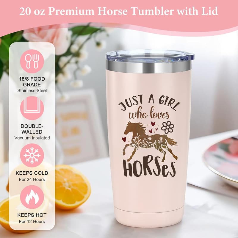 Horse-Themed Tumbler Gift for Girls and Women