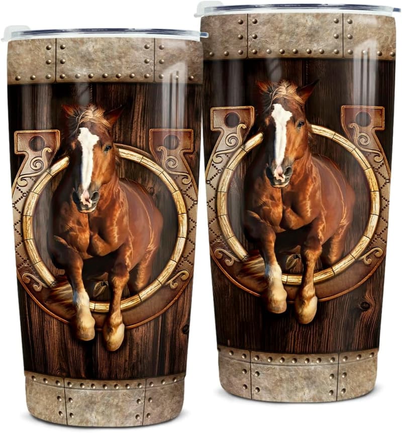 20oz Stainless Steel Horse Tumblers - Equestrian Gifts