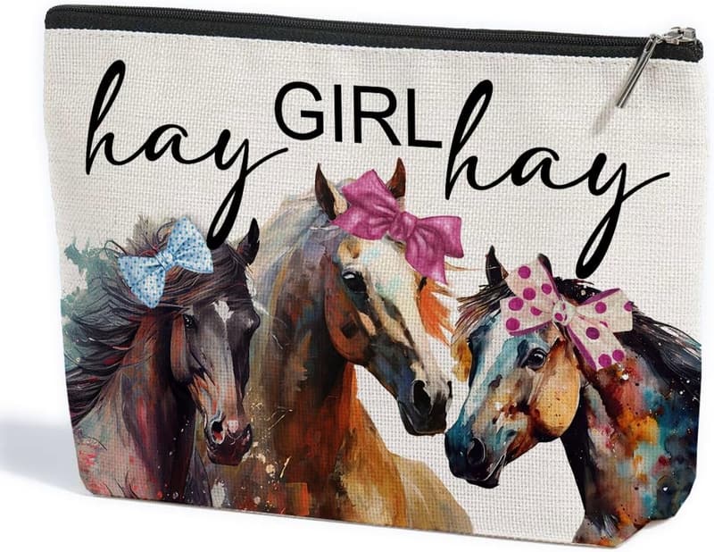 Horse Lovers Makeup Bag - Vintage Western Gift for Women