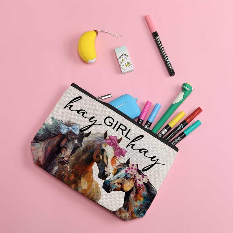 Horse Lovers Makeup Bag - Vintage Western Gift for Women