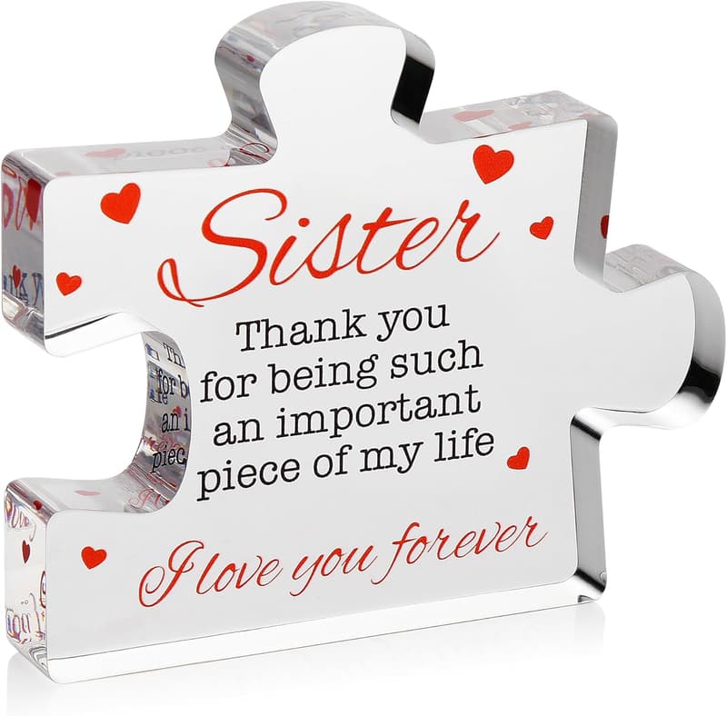 Sister's Birthday Gift - Engraved Acrylic Block Puzzle