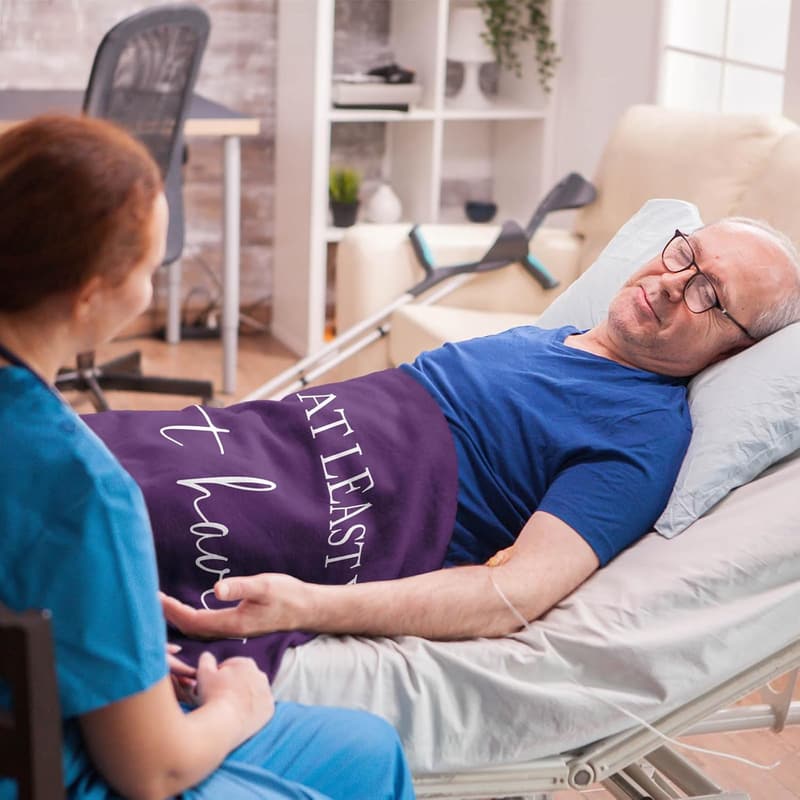 Get Well Soon Purple Throw Blanket 60