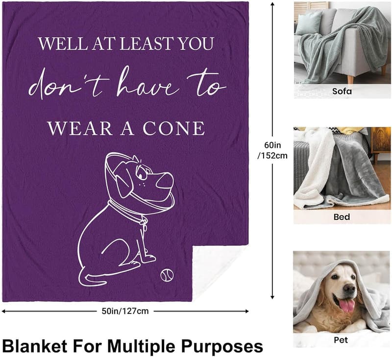 Get Well Soon Purple Throw Blanket 60