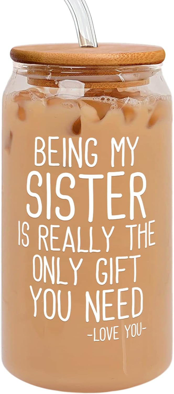 Birthday Gift for Sister - 16 Oz Can Glass