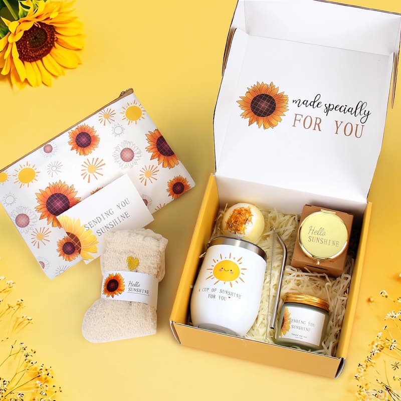 Sunflower Gift Basket Set for Women - Ideal Birthday & Mother's Day
