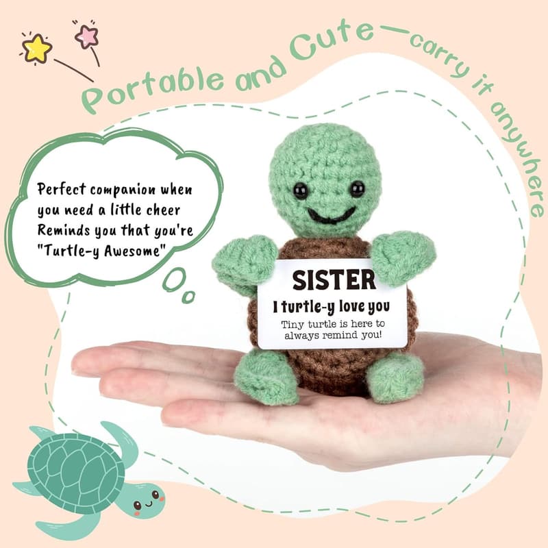 Handmade Cute Turtle Gift for Sisters - Mother's Day & Birthday