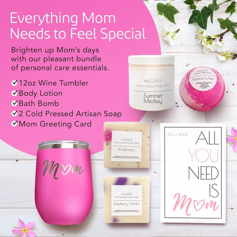 Mother's Day Spa Gift Basket for Women - Relaxation & Pampering Set