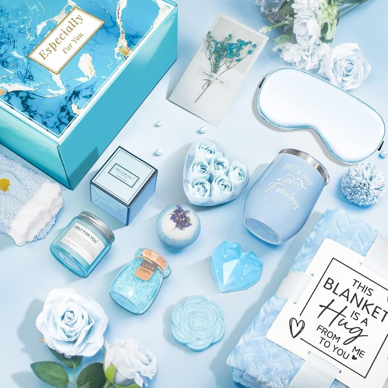 Spa Care Package Basket for Women - Get Well Gift with Blanket & Tumbler