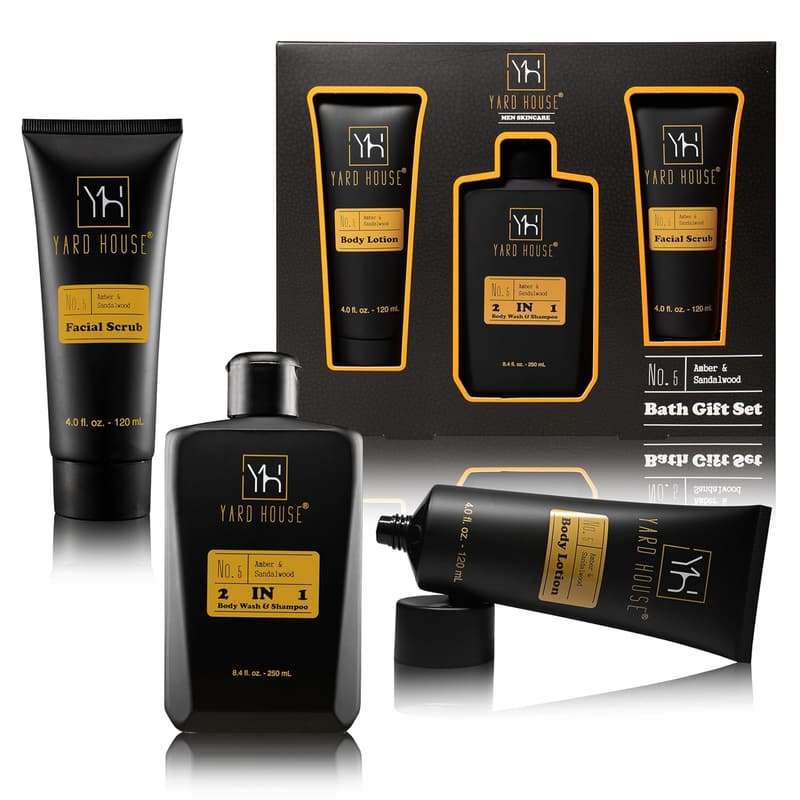 Men's Holiday Gift Set - Sandalwood & Amber Bath Essentials