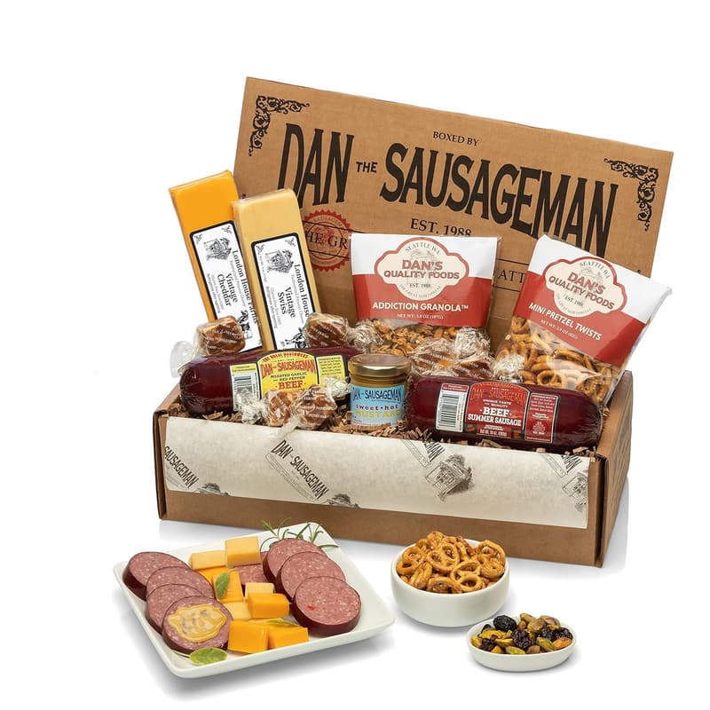 Holiday Gourmet Gift Basket with Sausages & Snacks