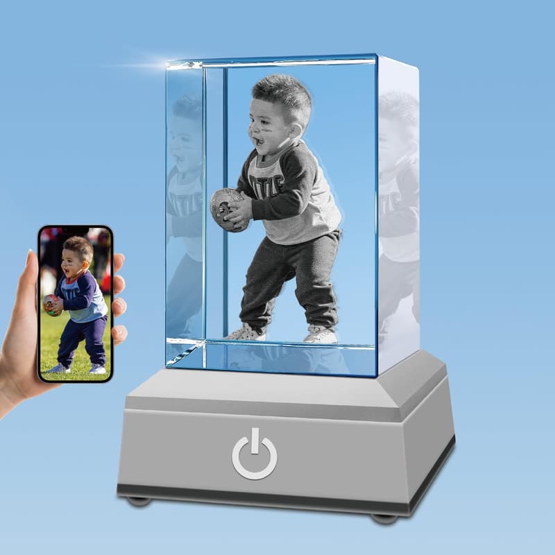 Personalized 3D Crystal Photo with LED Base Gift