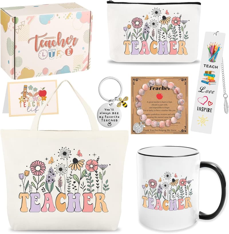 Teacher Appreciation Flower Mug Gift Set | 8 PCS
