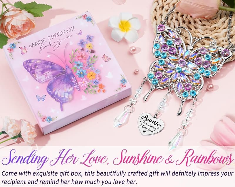 Mother's Day Butterfly Crystal Sun Catcher for Aunt