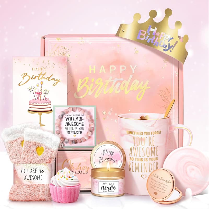 Birthday Gift Basket for Women - Gift Set for Friends & Family