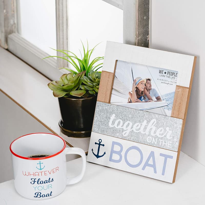 Together On The Boat Picture Frame - 7.75x10 Inch, Gray