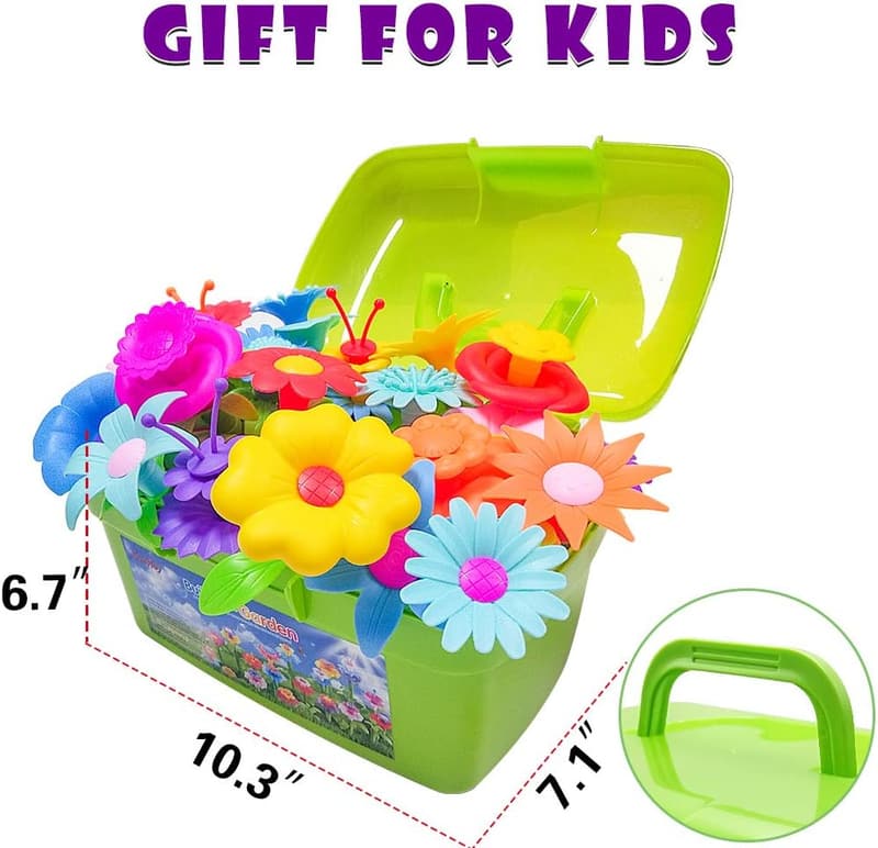 Flower Garden Building Toys Set for Kids, 130 PCS Educational Playset