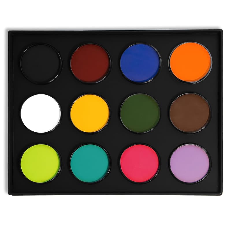 Mehron Paradise Makeup AQ Pro Palette - 12 Vibrant Colors