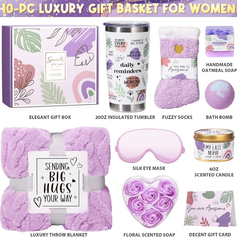 Inspirational Get Well Soon Spa Gift Basket for Women