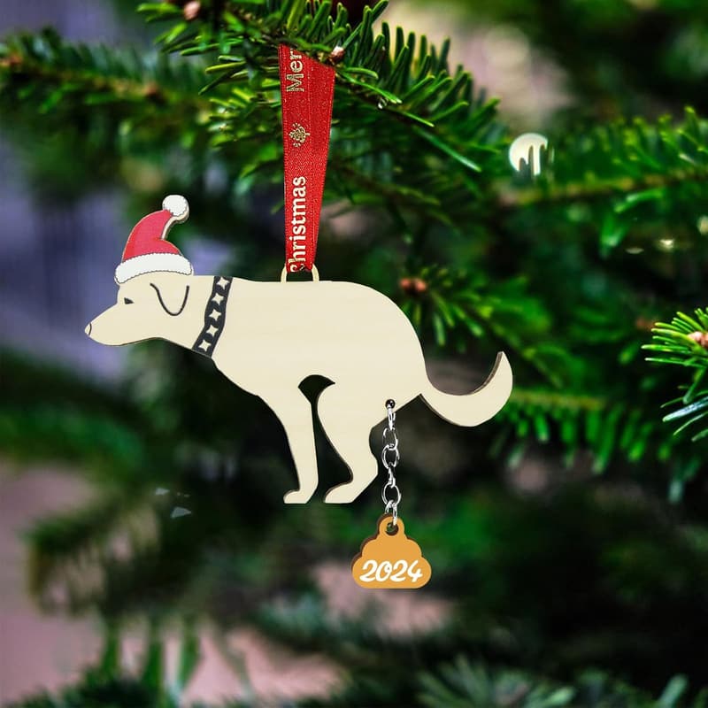 2024 Personalized Laser Engraved Dog Christmas Ornament