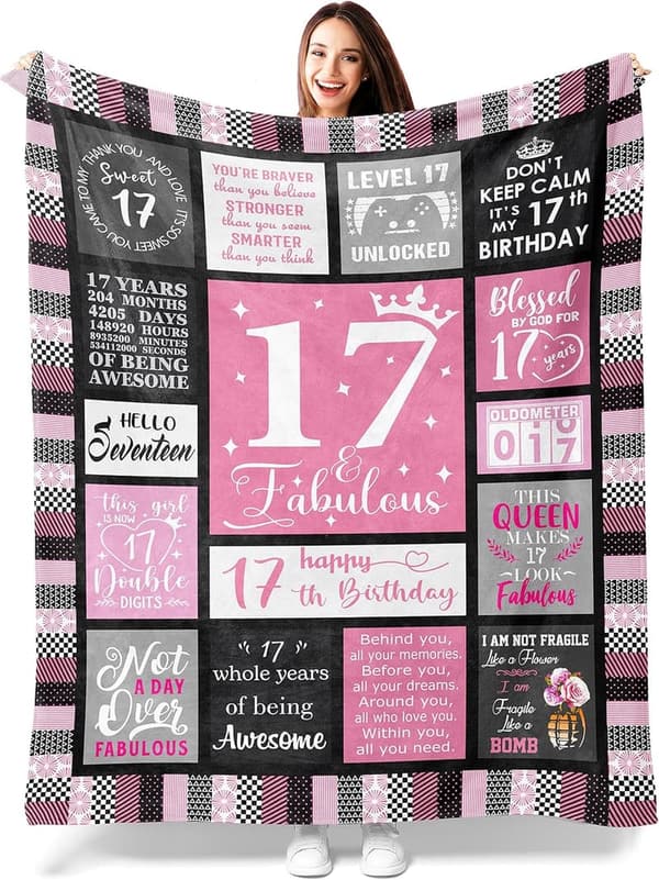 17th Birthday Cozy Blanket 50