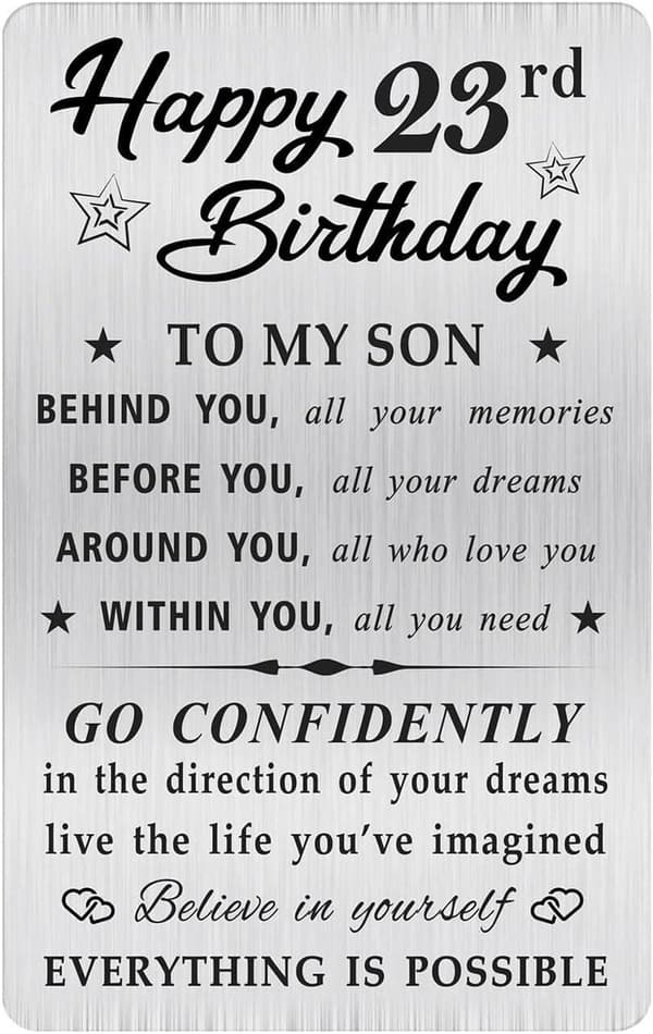 23rd Birthday Wallet Card Gift for Son