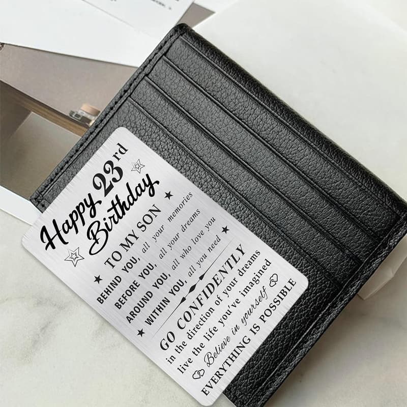 23rd Birthday Wallet Card Gift for Son