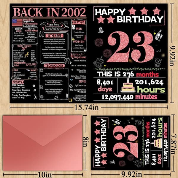 23rd Birthday Card for Her - Joycard with Envelope