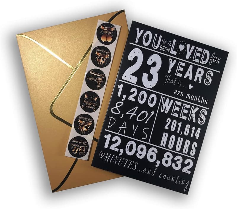 23rd Birthday Bold Greeting Cards for Young Adults