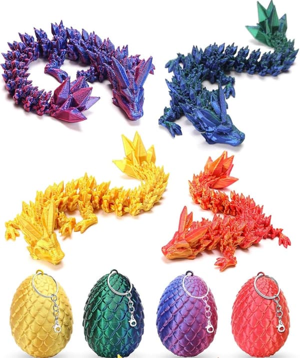 3D Printed Dragon Egg Easter Gift Set for Kids (4 Pcs)