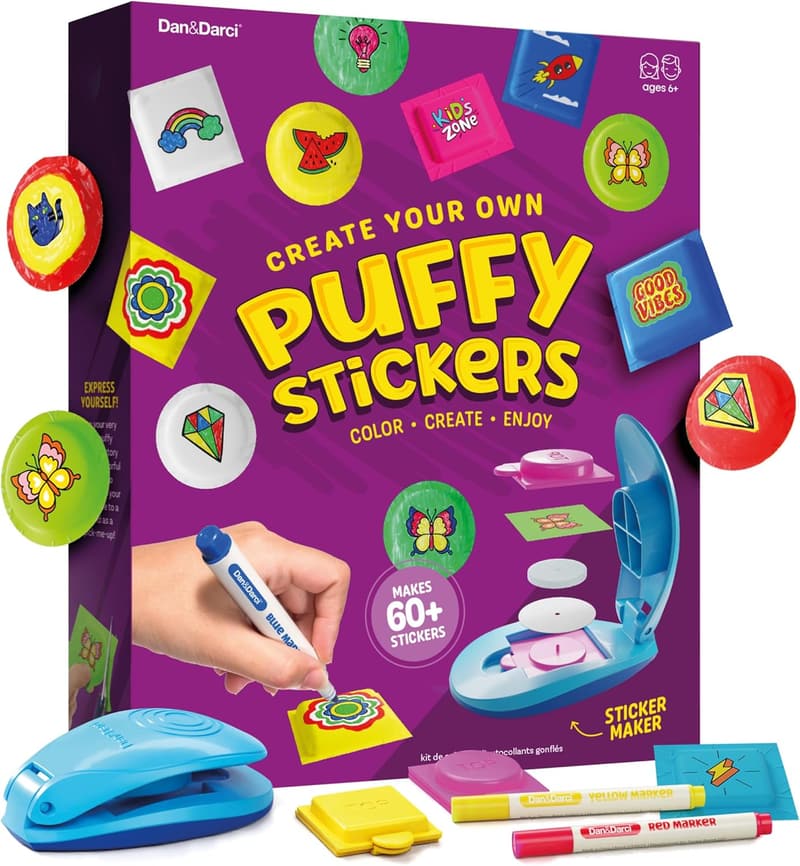 DIY Puffy Sticker Maker Kit for Kids Ages 6-10 - Birthday Gift