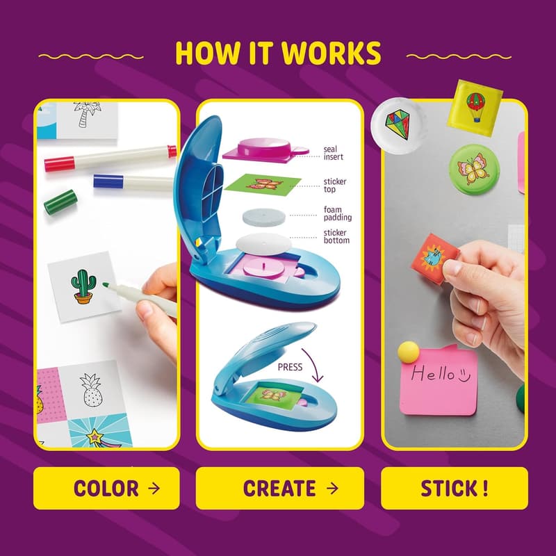 DIY Puffy Sticker Maker Kit for Kids Ages 6-10 - Birthday Gift
