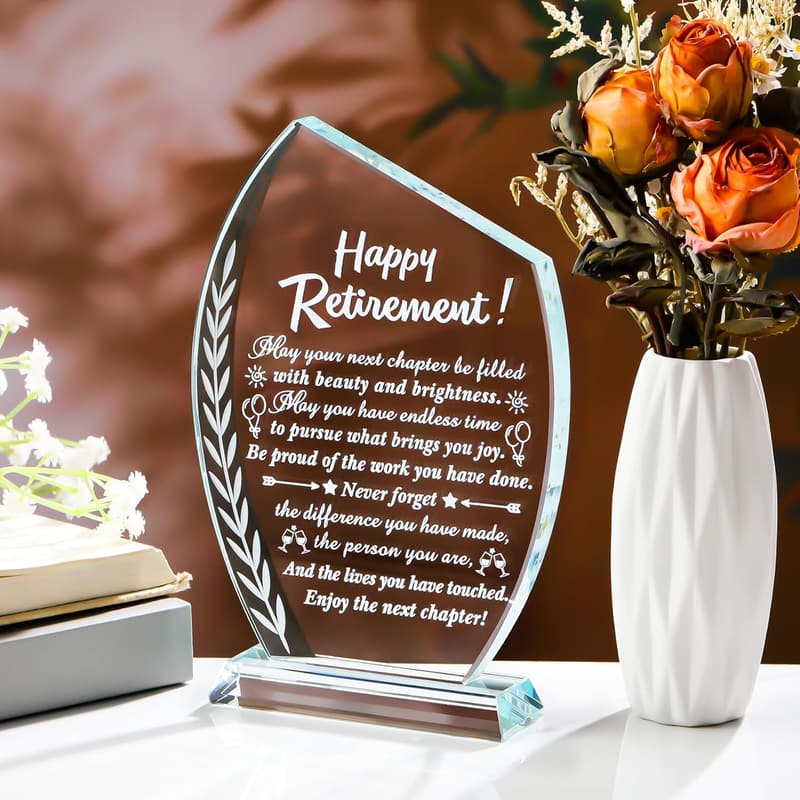2025 Retirement Crystal Keepsake Plaque for Him & Her