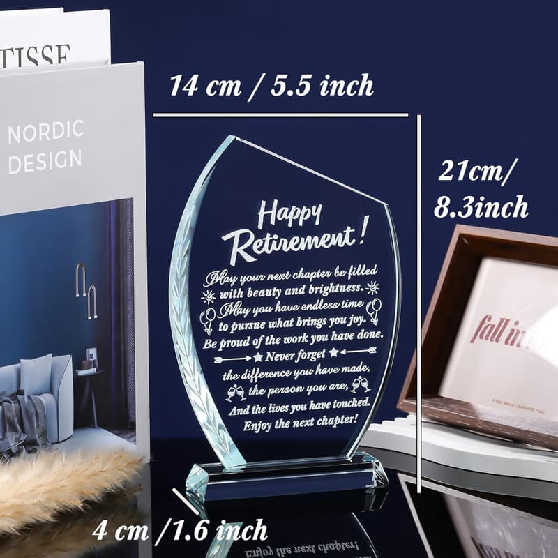 2025 Retirement Crystal Keepsake Plaque for Him & Her