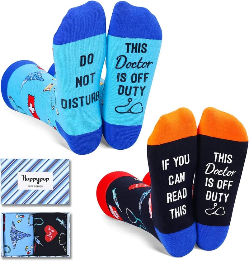 Doctor Day Off Duty Socks - Humorous Gift for Doctors