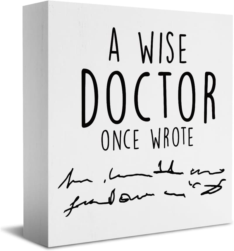 Doctor's Day Wooden Box Sign for Home Office Decor