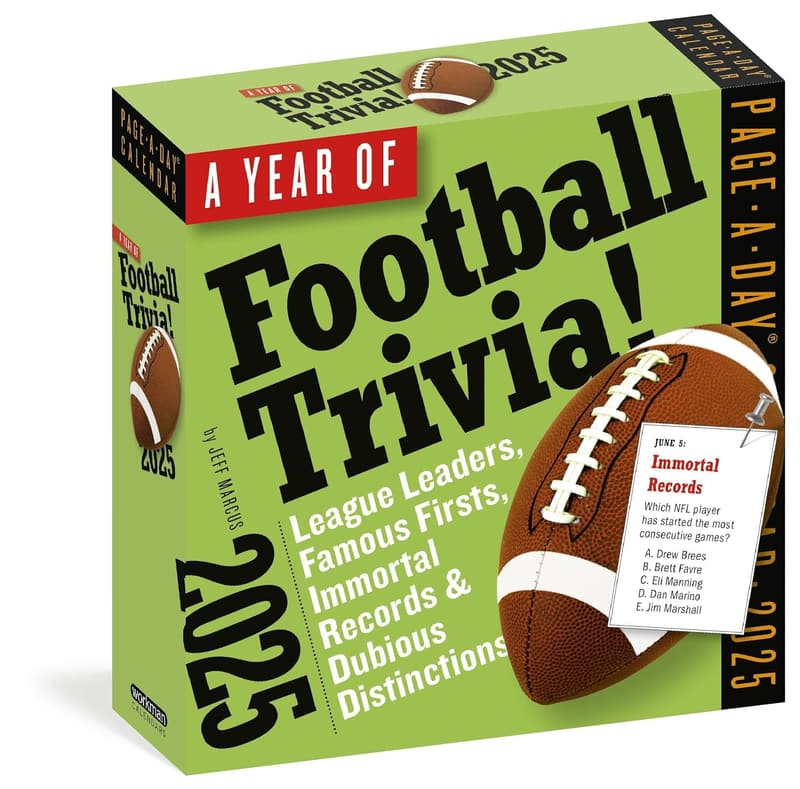 2025 Football Trivia Page-A-Day Calendar: League Leaders & Records