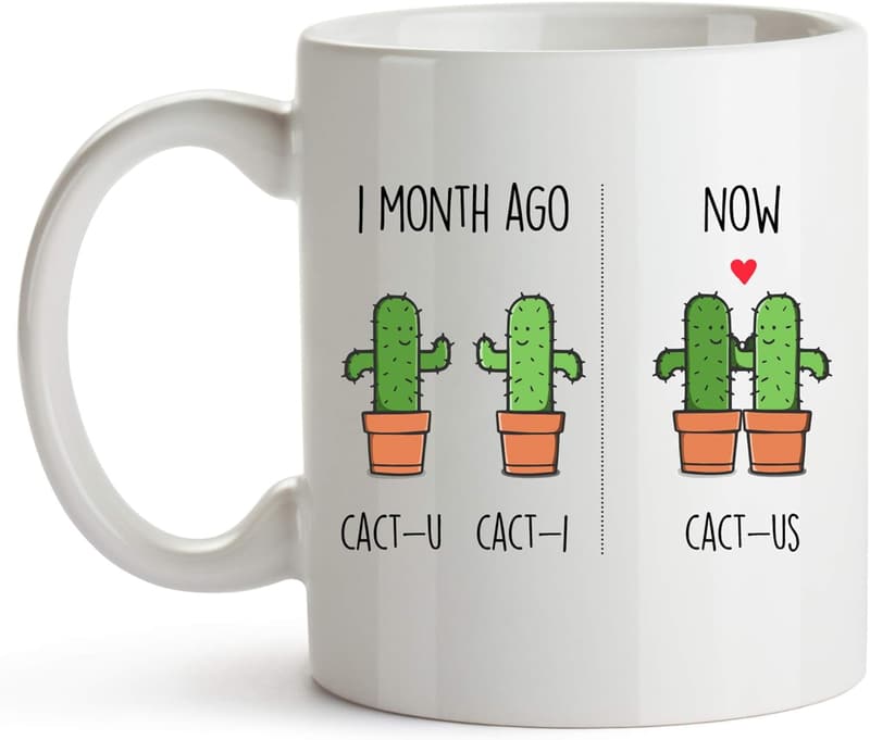One Month Anniversary Funny Coffee Mug for Couples, 11 oz