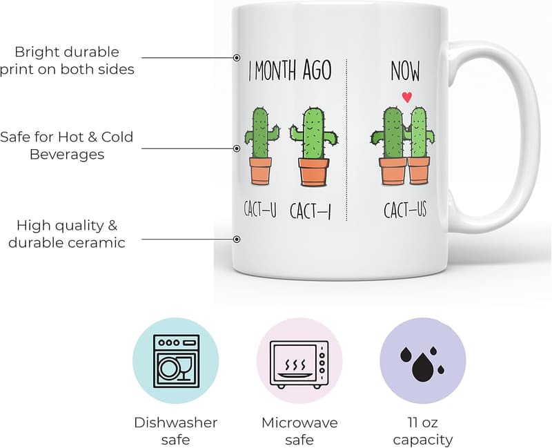 One Month Anniversary Funny Coffee Mug for Couples, 11 oz