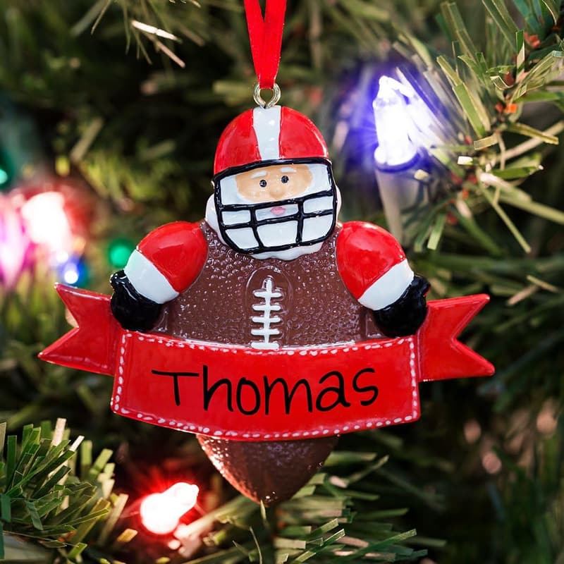 Christmas Football Resin Ornaments by ChalkTalkSPORTS
