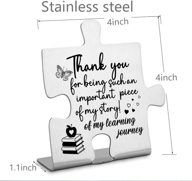 Teacher Appreciation Week Puzzle Plaque Gift for Women