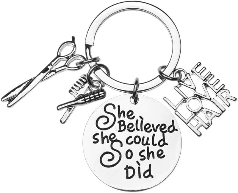 Cosmetology Graduation Gift - Hair Stylist Keychain Charm
