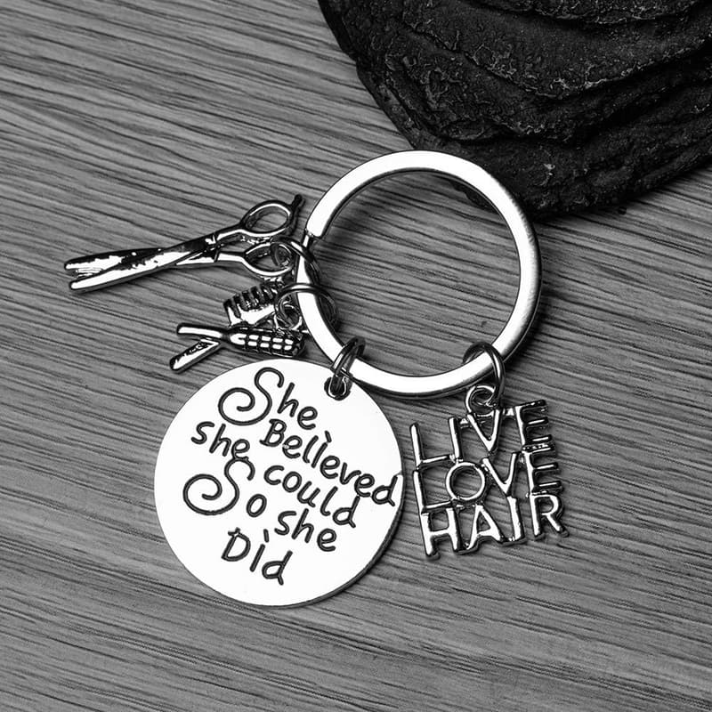 Cosmetology Graduation Gift - Hair Stylist Keychain Charm