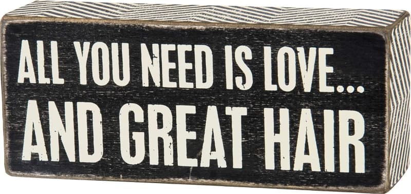 All You Need is Love Box Sign, Chevron Trim, 6