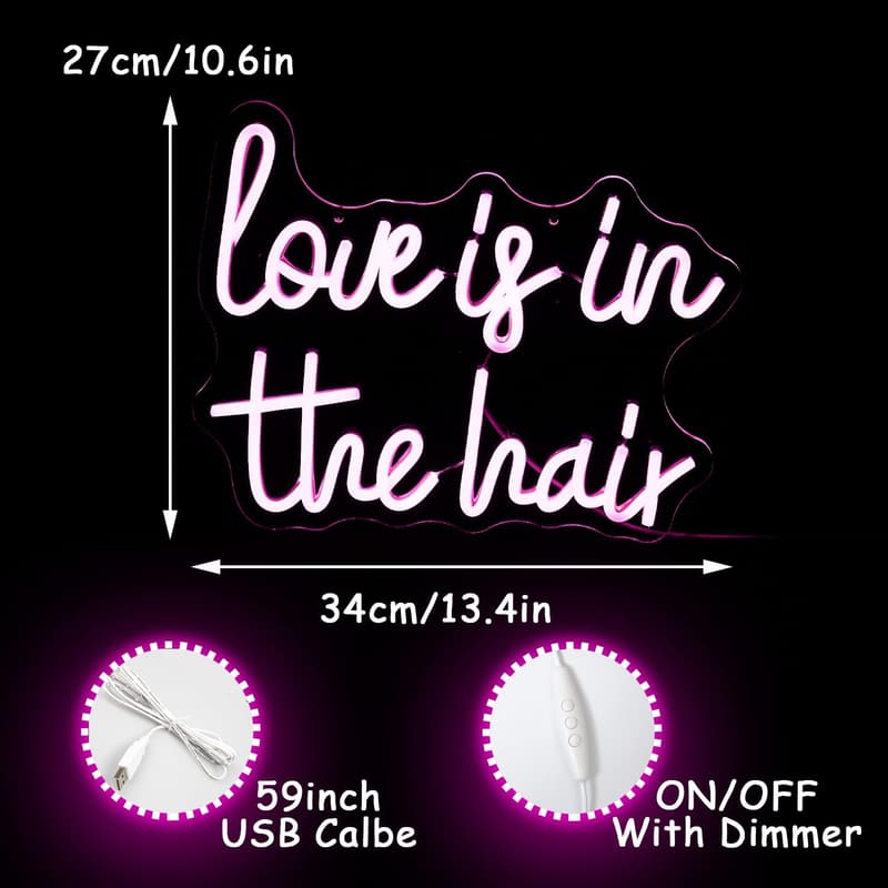 Pink LED Neon Sign for Barber & Beauty Salon Decor