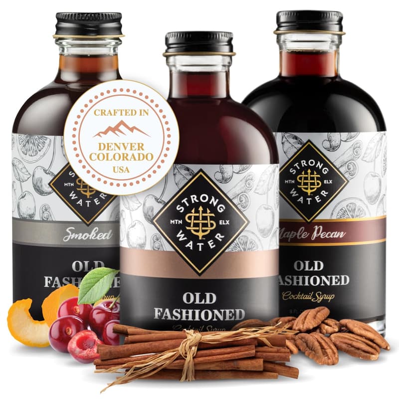 Old Fashioned Cocktail Mixer Gift Set - Handcrafted Syrup, 3 Pack