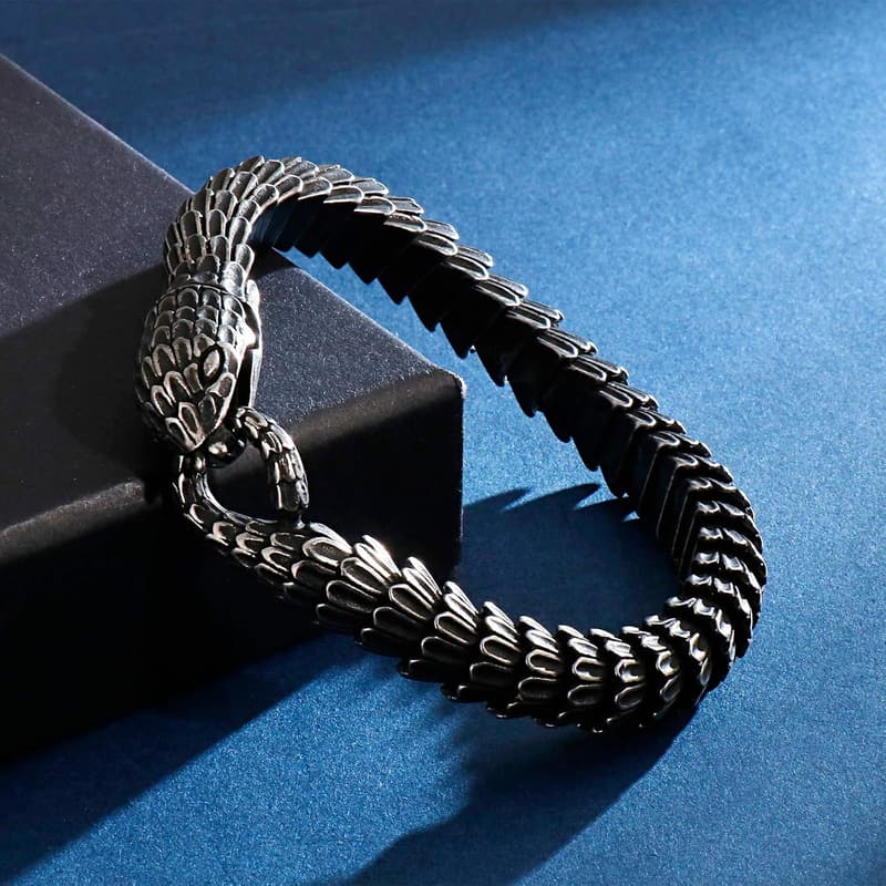 Father's Day Stainless Steel Snake Chain Bracelet for Men