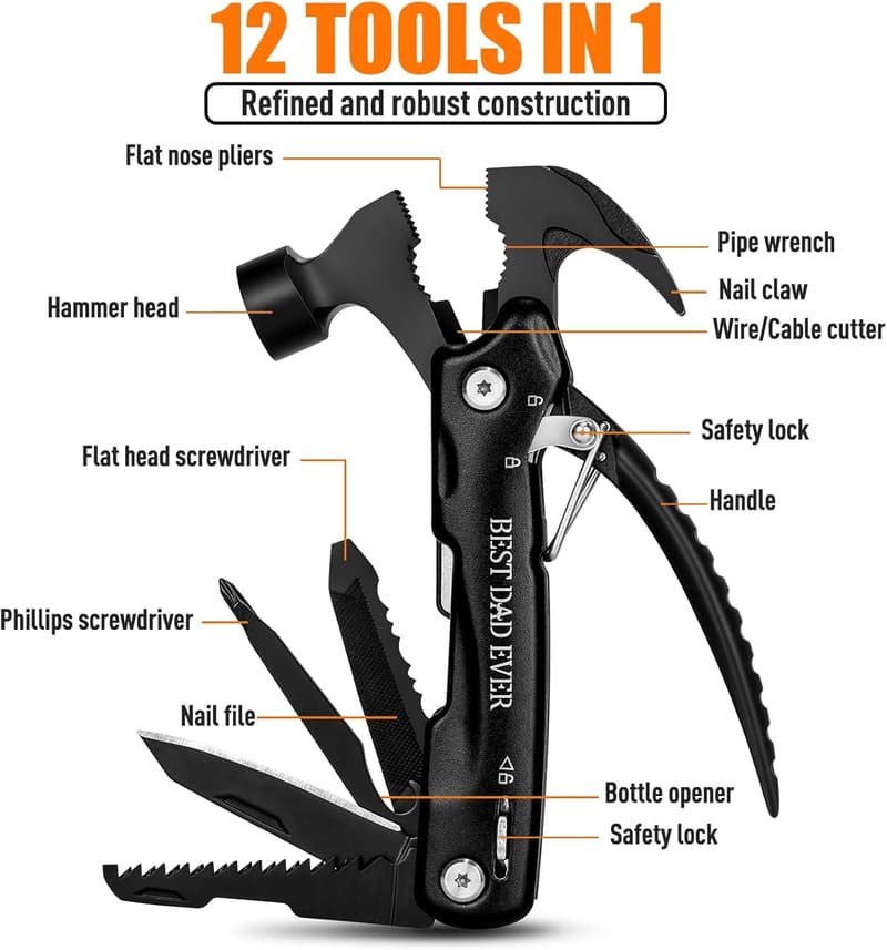 Father's Day 12-in-1 Hammer Multitool for Dad